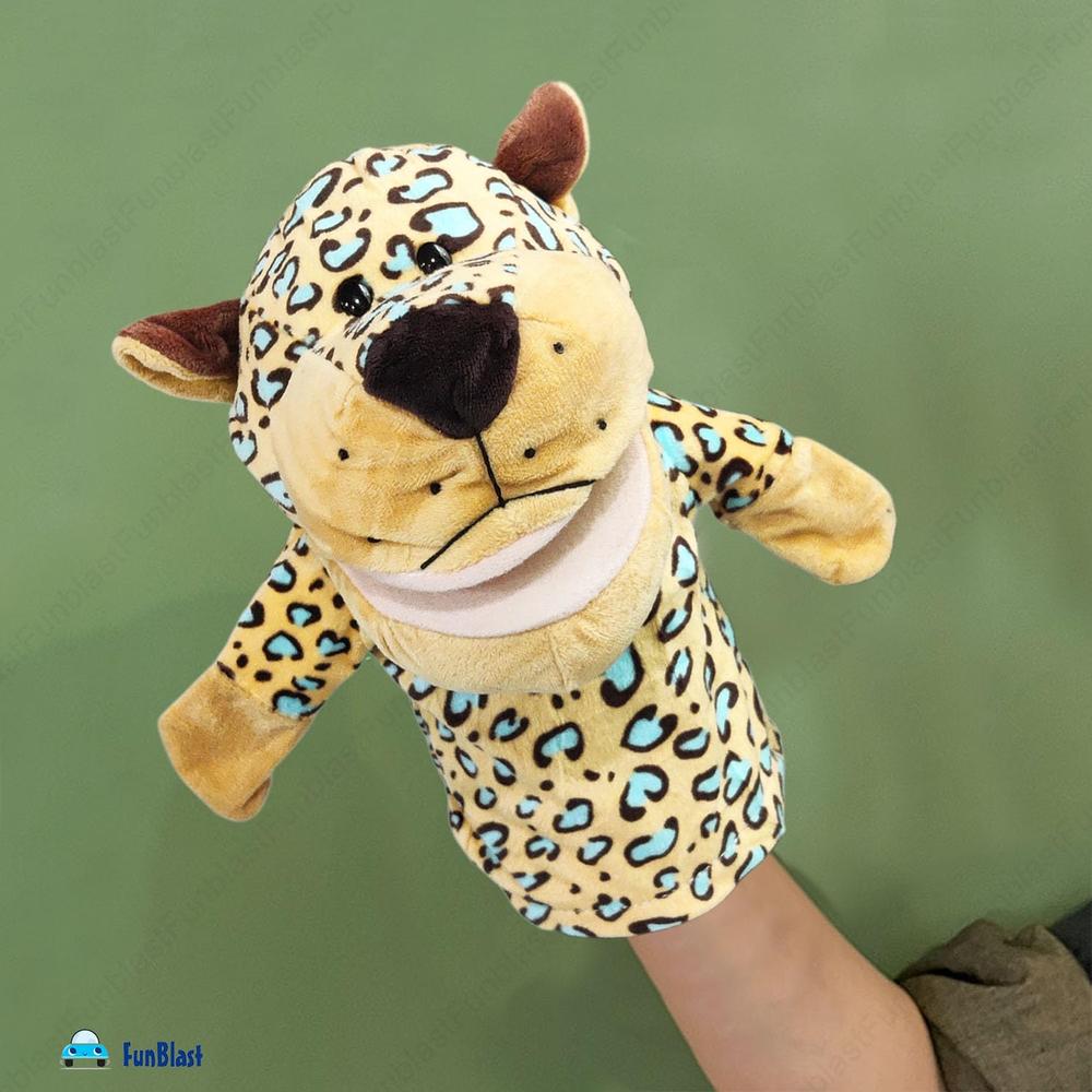 FunBlast Leopard Hand Puppet for Kids | Animal Puppet with Movable Mouth for Storytelling & Role Play