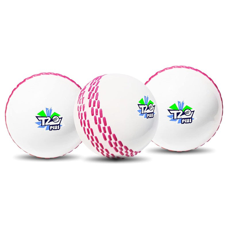 Jaspo T-20 Plus Practice Cricket Ball/Wind Balls (125-130 GMS) White | All age group - (Pack of 3)