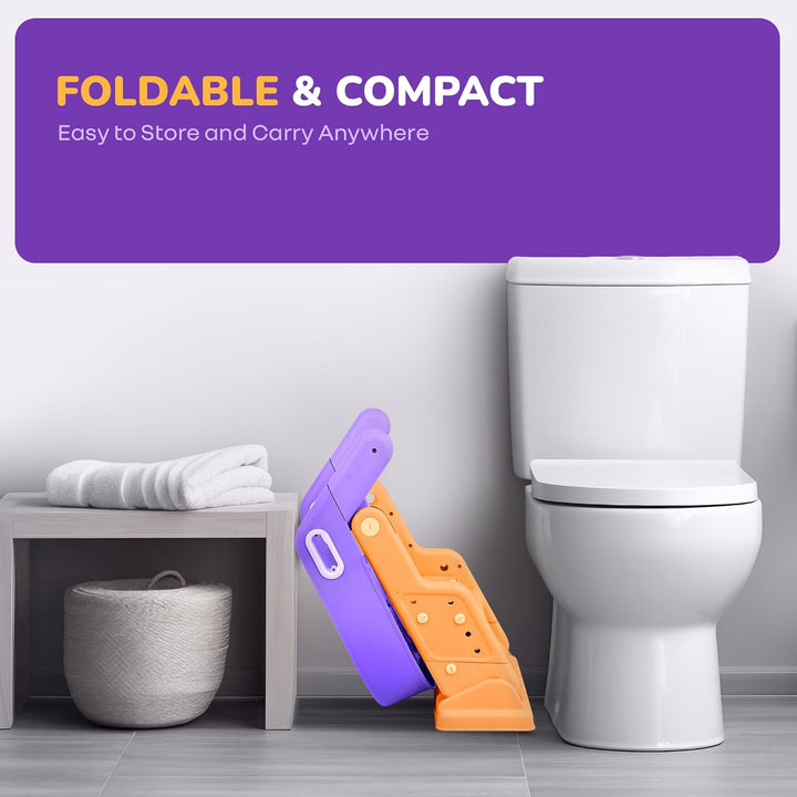 R for Rabbit Hilltop Booster 2-In-1 Baby Potty Seat & Step Stool - Purple Orange