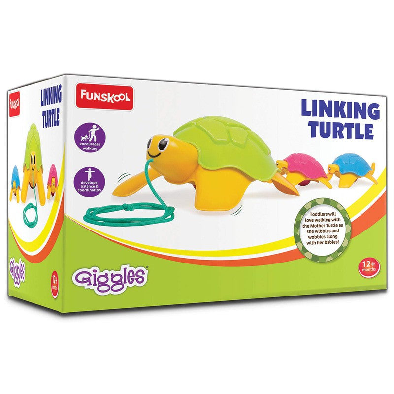Original Funskool Giggles Linking Turtle Pull Along Toy