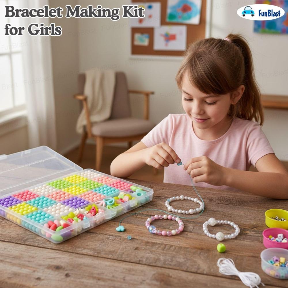 FunBlast DIY Bracelet Making Kit for Girls | Beads, Charms & Jewelry Craft Set
