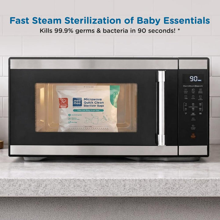 Mee Mee Microwave Quick Clean Sterilizer Bags | Pack of 10 | BPA-Free Baby Feeding Accessory Sterilization Bags