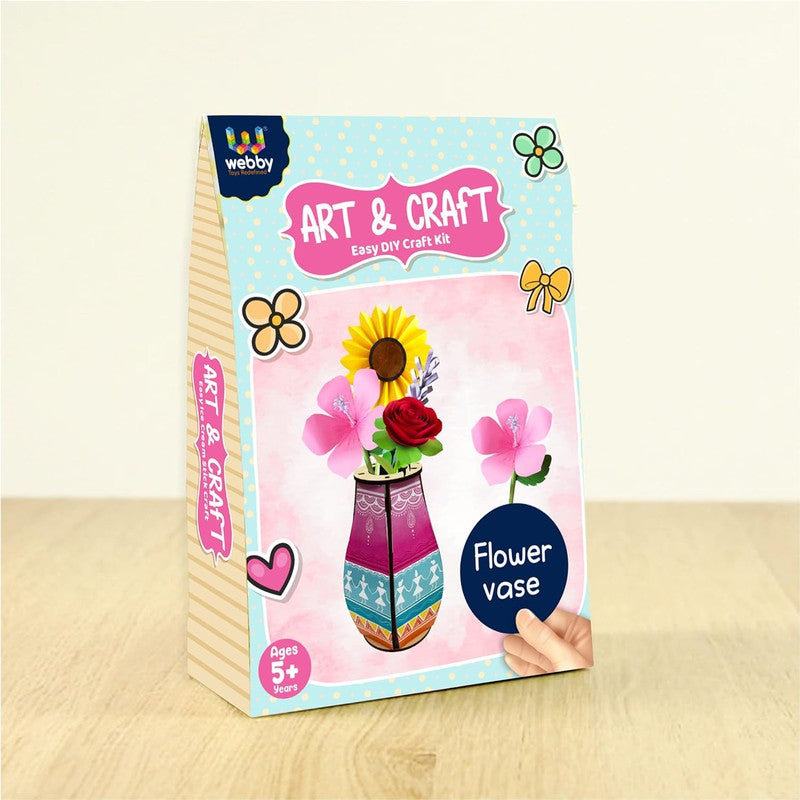 DIY Art and Craft Flower Vase Activity Kit, Return Gift for Kids