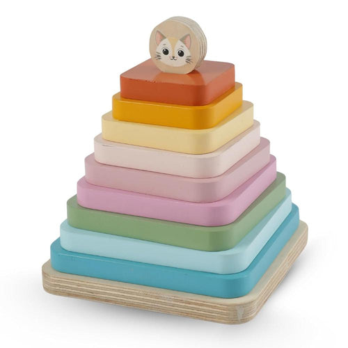 Little Ginnie Colorful Stacking Tiles - 10 Pieces | Stacker Square