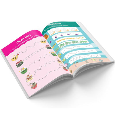 Write and Clean Reusable Book - Line and Curve Tracing Workbook For Kids