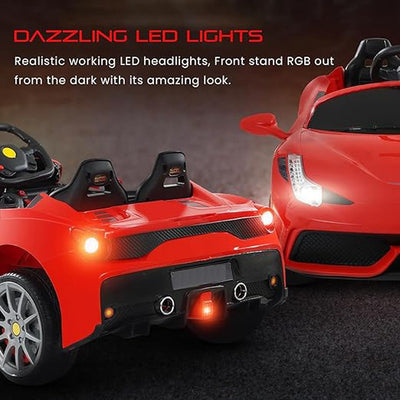 Battery Operated Ride-On | Stylish Ferrari Supercar Electric Ride On Car | Red | COD Not Available