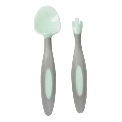 Toddler Fork & Spoon Cutlery Set Pistachio Light Green