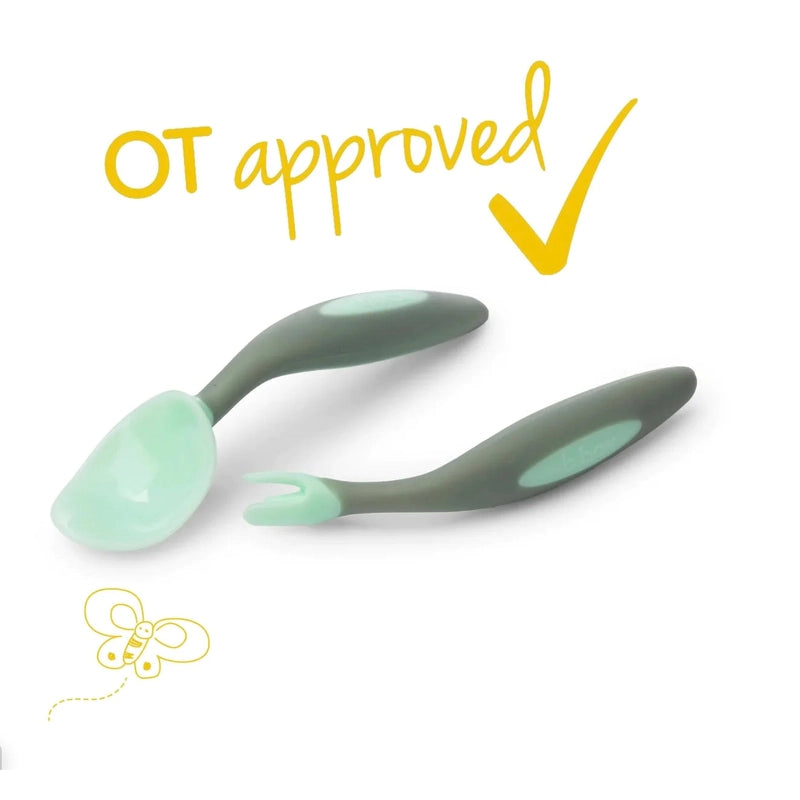 Toddler Fork & Spoon Cutlery Set Pistachio Light Green