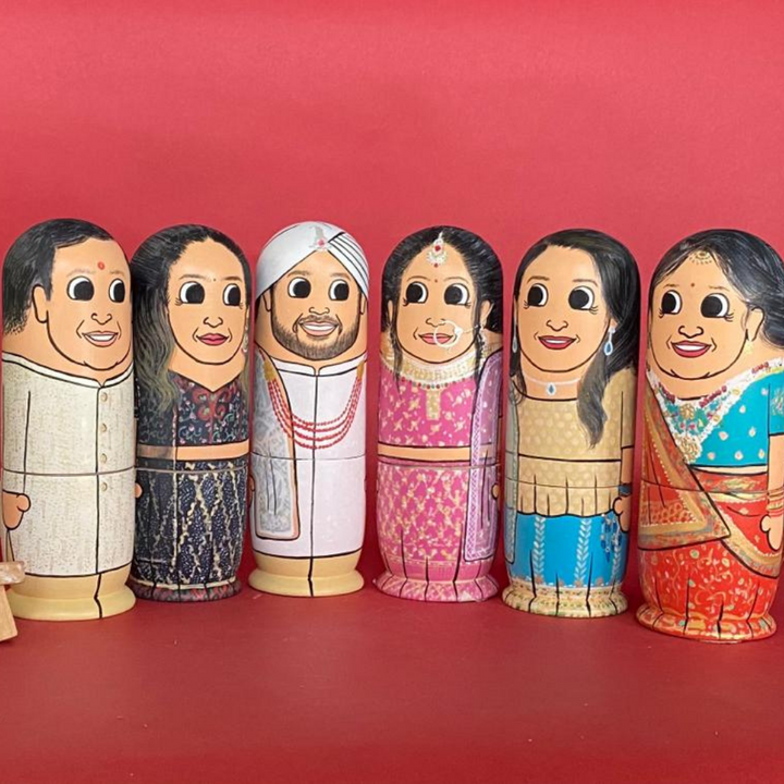 Personalised Wooden Companion Dolls (Set of 6) - COD Not Available