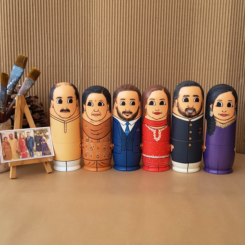 Personalised Wooden Companion Dolls (Set of 6) - COD Not Available