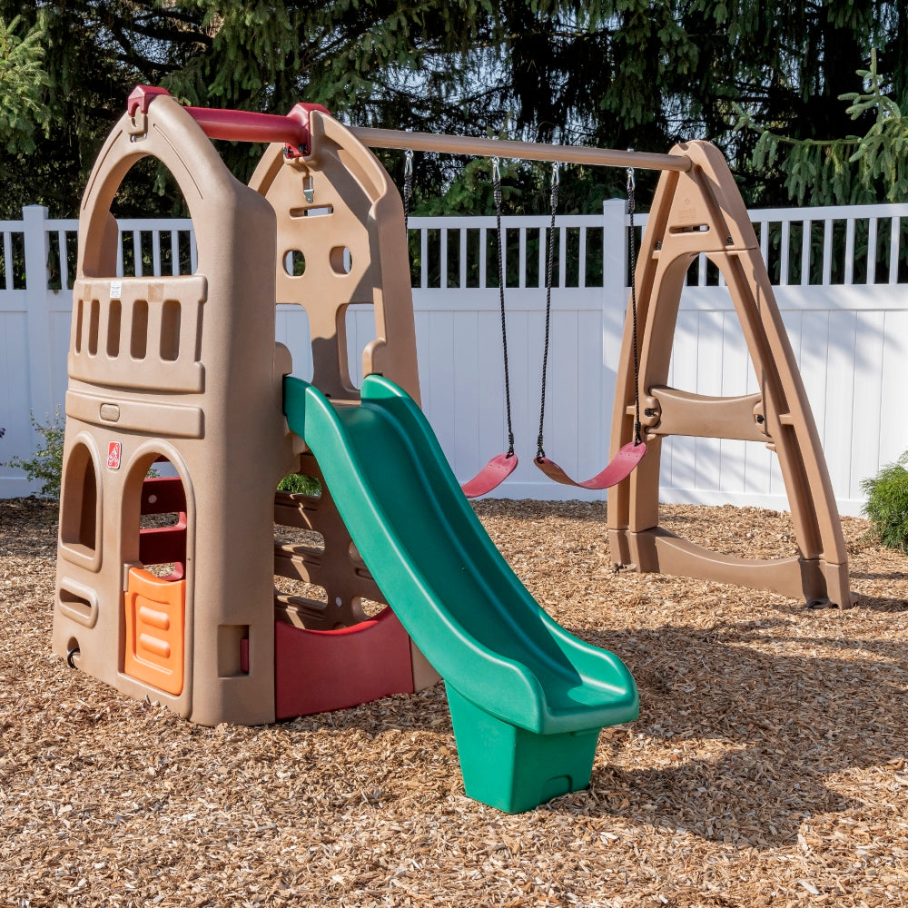 Naturally Playful Playhouse Climber & Swing Extension (COD Not Available)