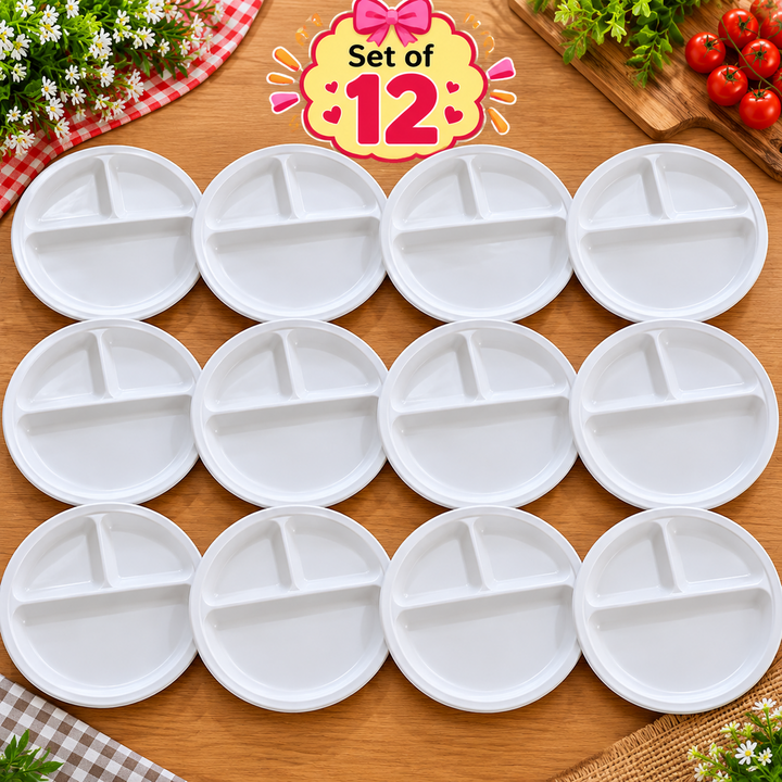 Set of 12 Disposable Eating Plates for Kanjak Pujan  (10.6 Inches) | Essential Plates for Halwa, Puri, Chana & Prasad | Kanjak Special