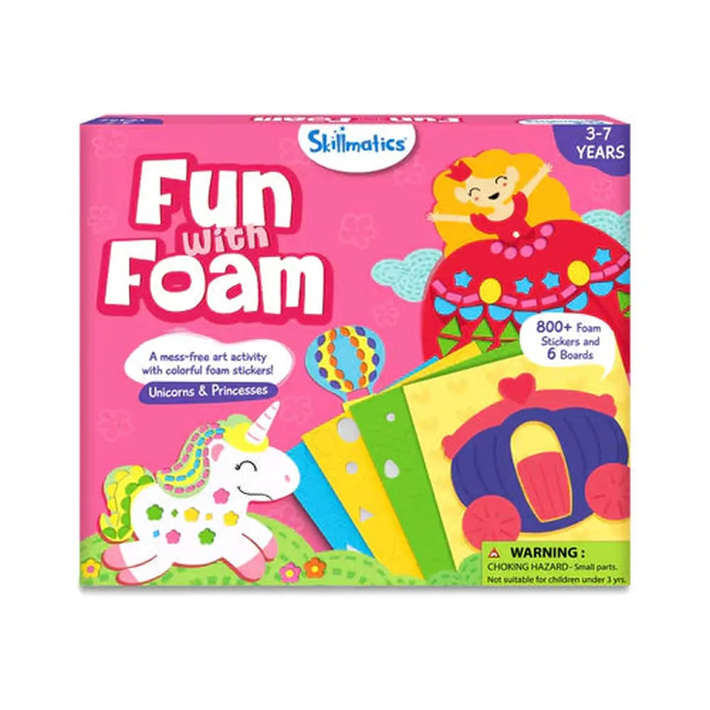 Skillmatics Fun with Foam - Unicorn & Princesses (800+ Foam Stickes & 6 Boards)