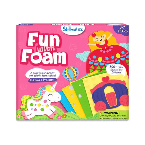 Skillmatics Fun with Foam - Unicorn & Princesses (800+ Foam Stickes & 6 Boards)