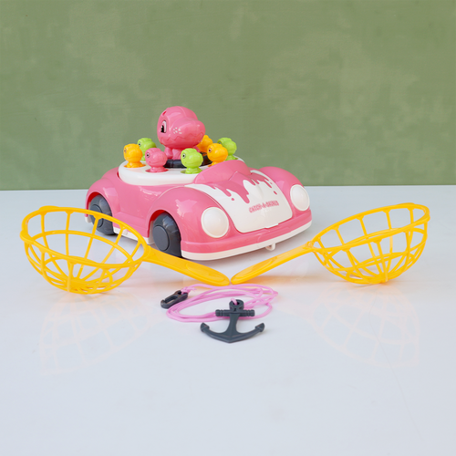 Tak Tak Toys 2 in 1 Dino Catching Game & Pull Along Car Toy | Light & Sound (3-6 Years) |Assorted Colors