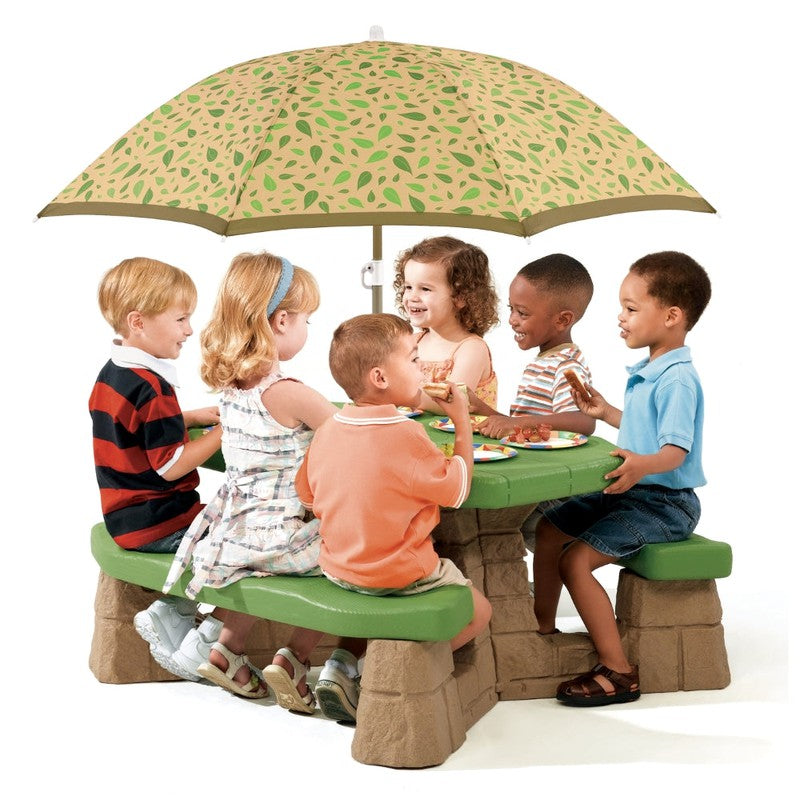 Naturally Playful Picnic Table With Umbrella (COD Not Available)