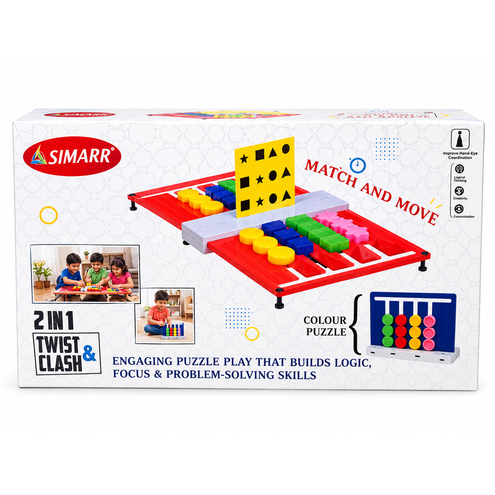 SIMARR 2 in 1 Twist & Clash Match and Move Colour Puzzle Game | Logic & Problem-Solving Game