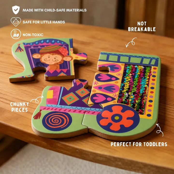PepPlay My First Touch & Feel Puzzles - Colourful Vehicles | Sensory Learning for Toddlers | 4 three-piece puzzles
