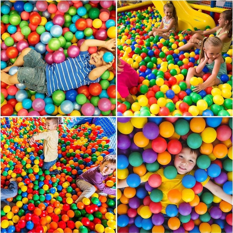 8 CM Soft and Child-Friendly Multi-Colored Play Pool Balls – Easy-to-Hold Plastic Balls Designed for Kids with Gentle Edges