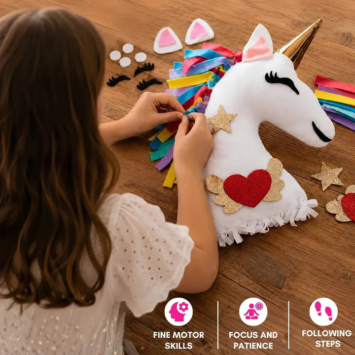 PepPlay Make Your Unicorn Pillow | No-Sew DIY Craft Fun | 43 Pieces Set