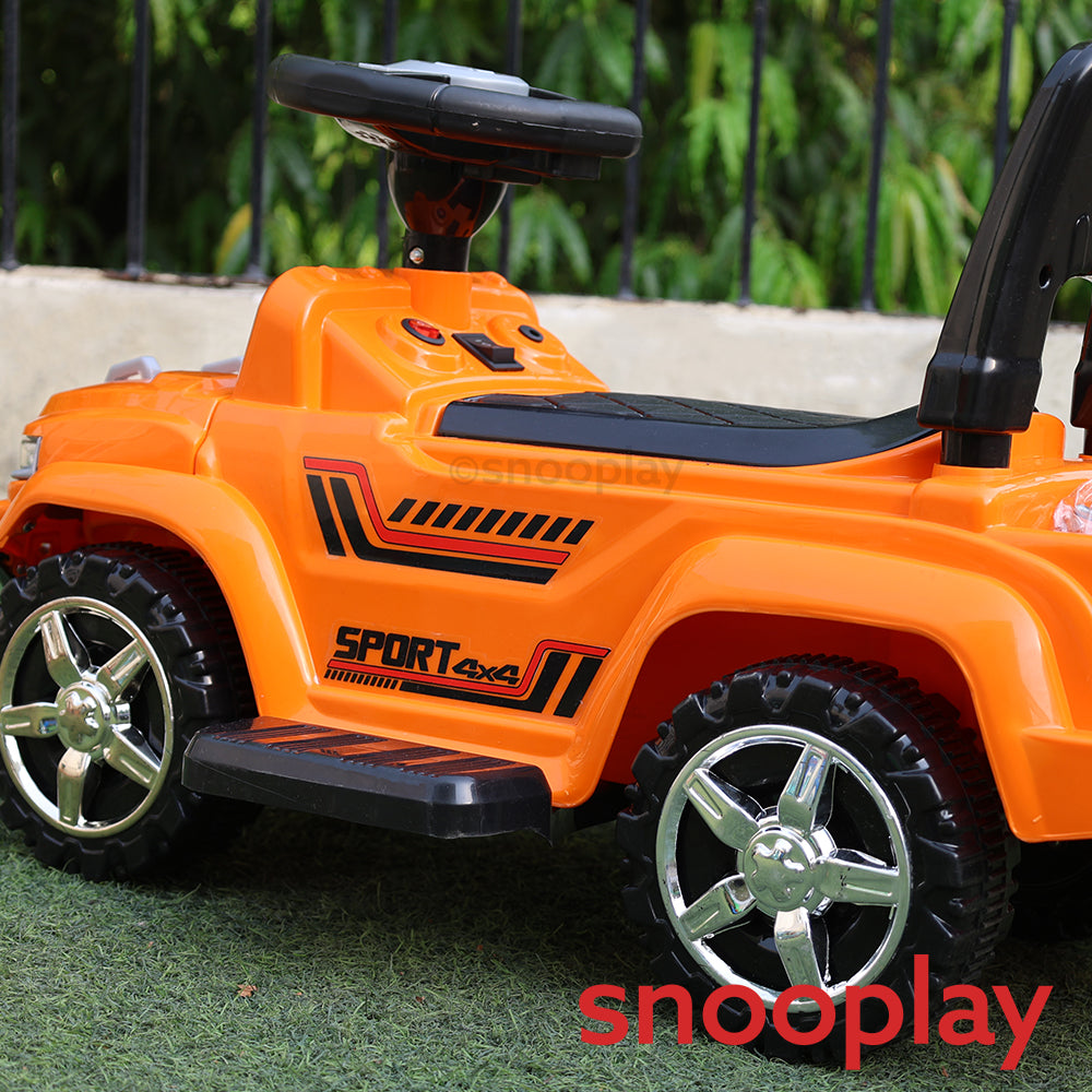 Dash Star Self Control | Battery EV HUMR Ride-On Car | Backrest, Storage Basket, Music, LED Light (1-4 Years)