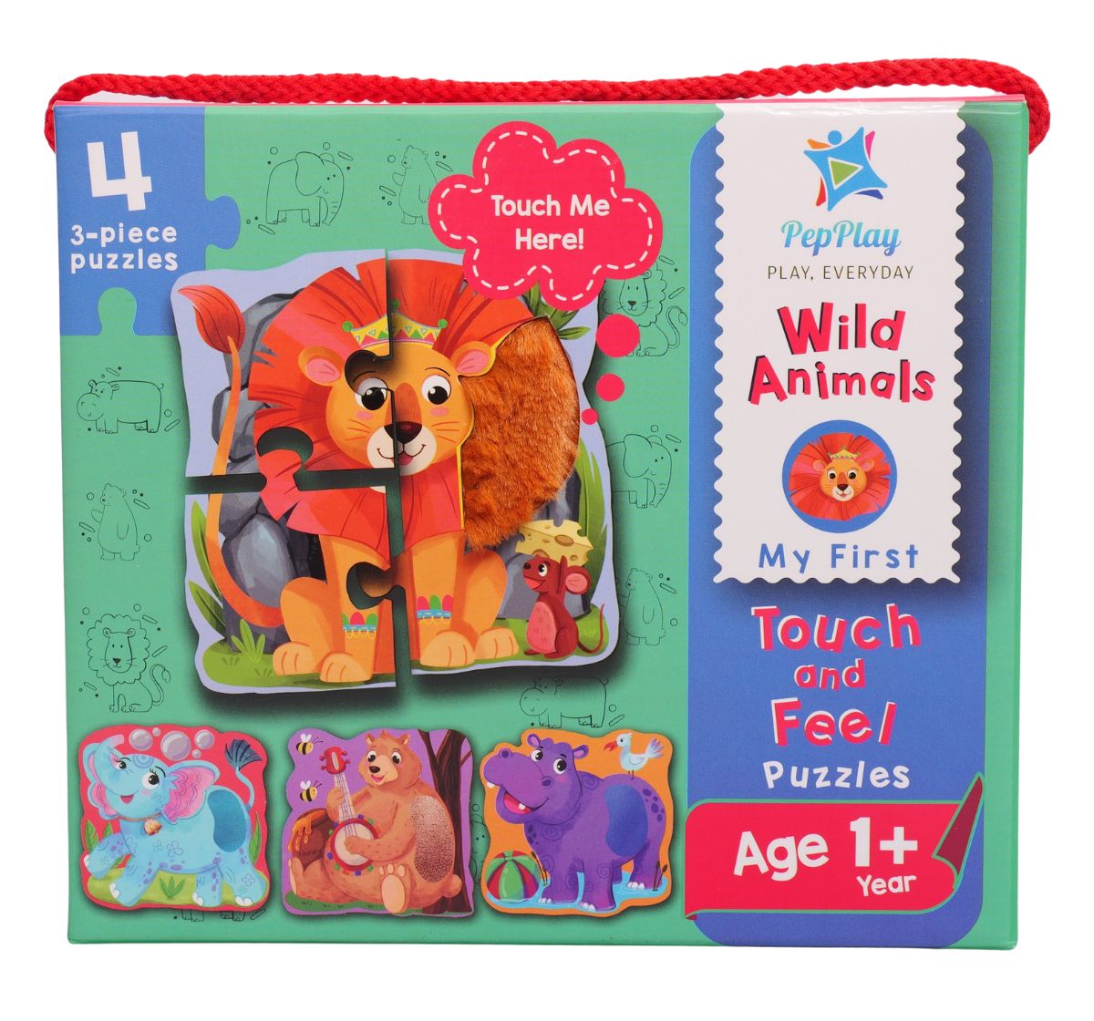 My First Touch & Feel Puzzles (Wild Animals) | 12 pieces
