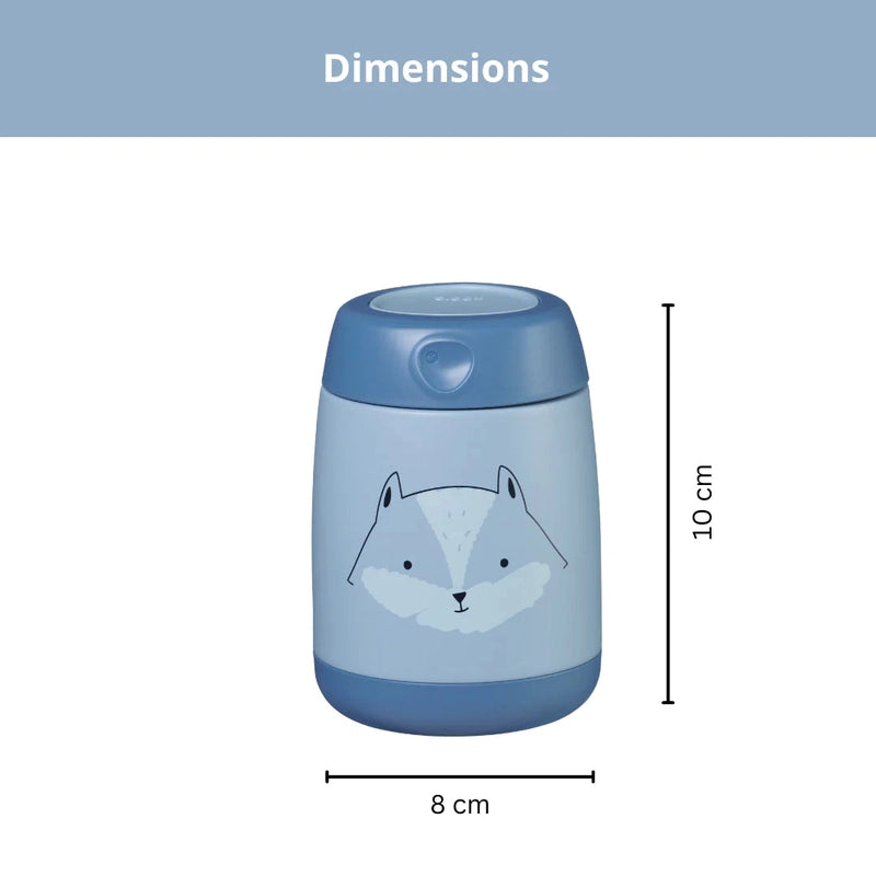 Insulated Mini Food Jar 210ml Friendly fox Blue