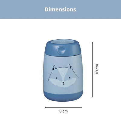 Insulated Mini Food Jar 210ml Friendly fox Blue