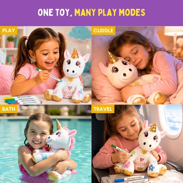 PepPlay Redoobles Doodle Unicorn | Wash, Colour & Reuse Fun