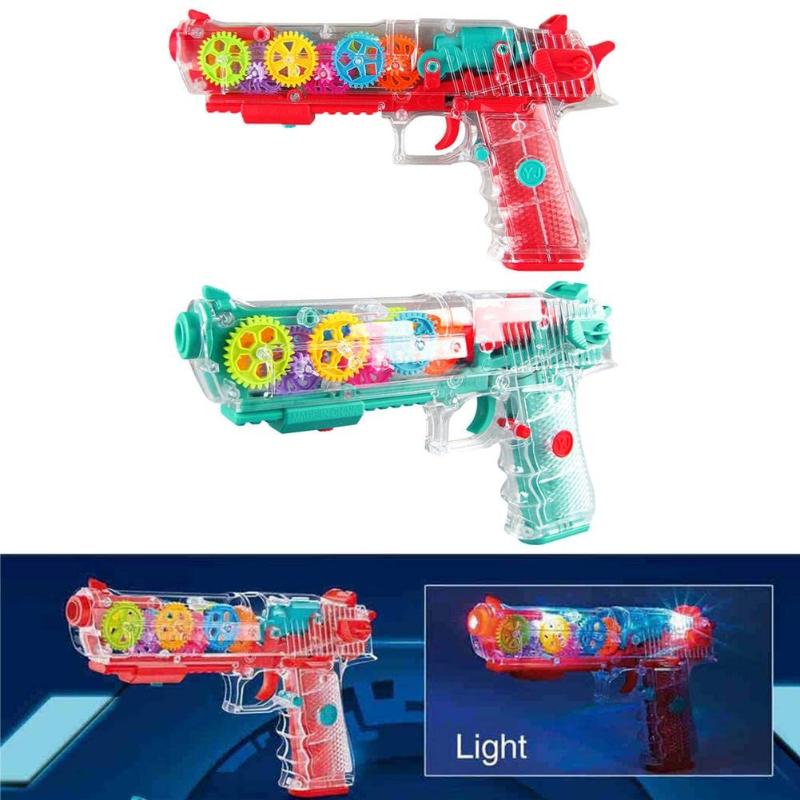 Lights Multi Musical Blaster with Moving Gears Concept Gun Toys with Colourful Flashing Light and Music Toy for Kids- Blue ( Colour May Vary )