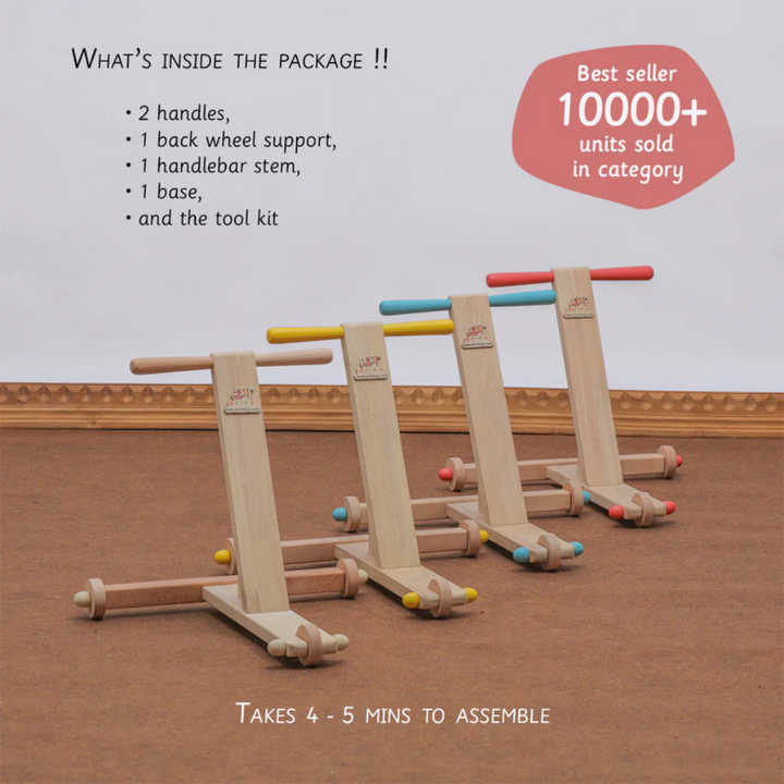 Ariro Toy's Traditional Wooden Push Wagon (9 months - 1.5 Years)