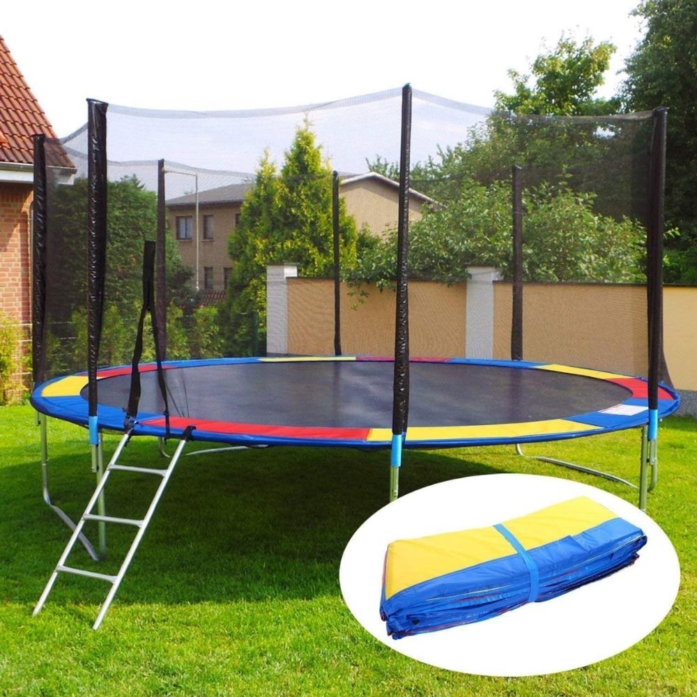 8 Feet Trampoline with Enclosure Safety Net & Jumping Pad (Rainbow Color Trampolines) - COD Not Available