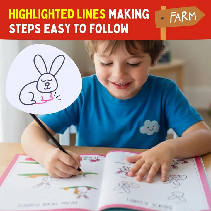 PepPlay Step by Step Drawing Book - Cute Farm Animal | Easy Drawing Practice for Kids