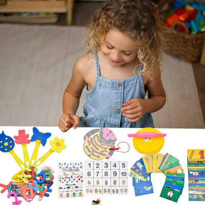 Learnings The Nursery Kit Toy Skill Developmental Kids Toy Chalk Board Maze Game Rolling Pin Foam Artwork Magnetic Letters Links Helping Hands Numbers for 3 to 4 Year's Kid - for Gifting