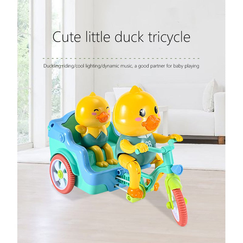 Press & Go Crawling Funny Duck Auto Rickshaw Tricycle with Music and Light