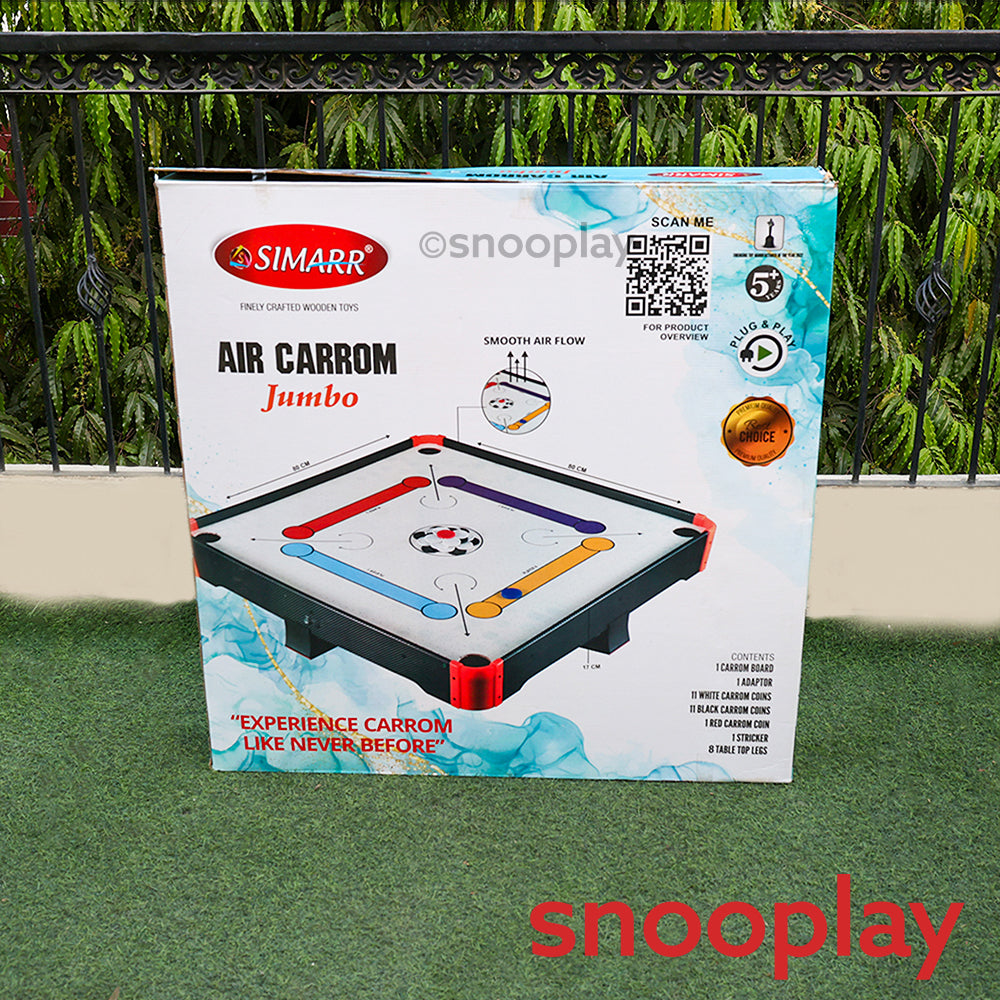 Simarr Air Carrom Jumbo Game with 23 Carrom Coins, 1 Stricker & 8 Table-top Legs (5-14 Years)