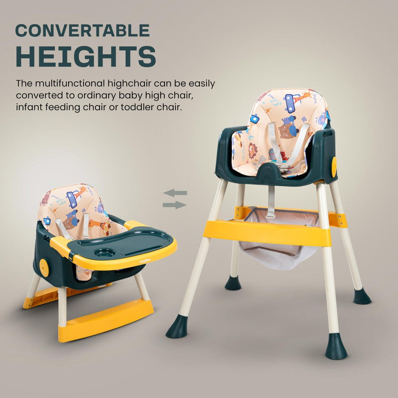 3 in 1 Baby High Chair for Kids | Baby Chair for Feeding with 2 Height Adjustable & Foldable, Toddler Booster Seat with Food Tray & Belt