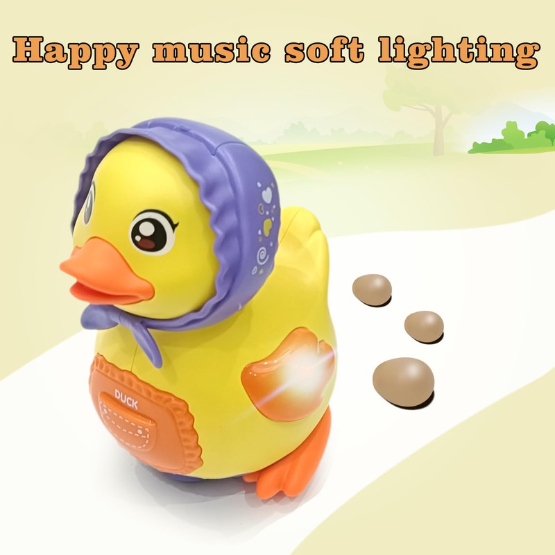 360-Degree Egg Laying Duck Toy With Light & Sound (1-3 Years)