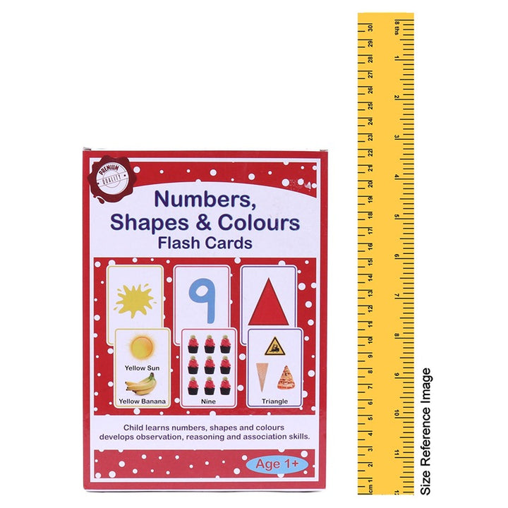 Numbers, Shapes & Colours Flash Cards for Kids - 32 Cards