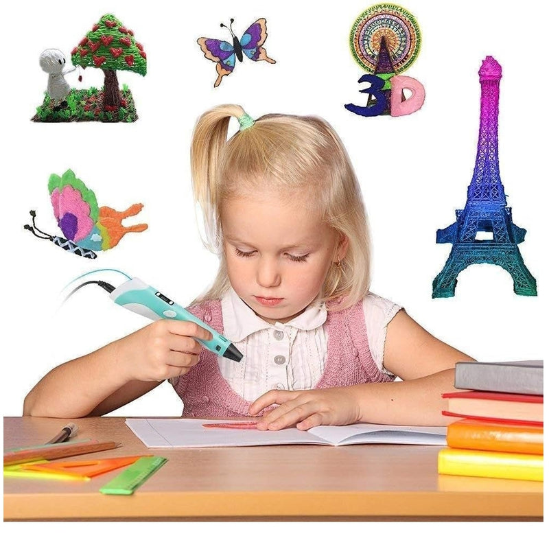 3D Pen-2 Intelligent Printing Pen Drawing Toy With 1.75MM PLA Filaments - Refills 10mm Each