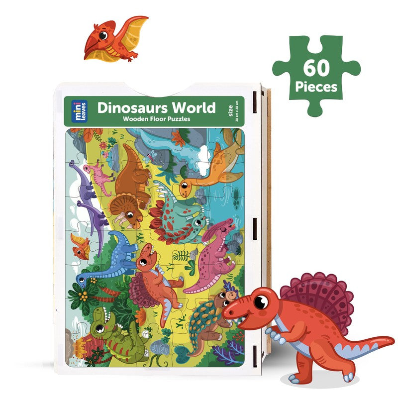 Dinosaurs World (60 Piece  Puzzle with Booster Cards)