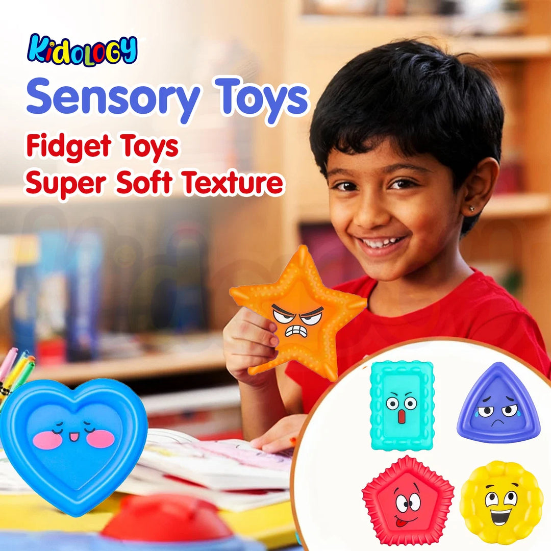 Kidology Sensory Stress Shape Toys for Kids – Colorful Fidget & Tactile Play Toy