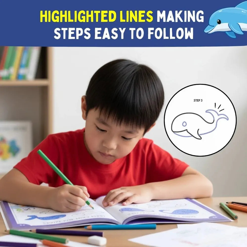 PepPlay Step by Step Drawing Book - Mystical Marine Life | Easy Drawing Practice for Kids