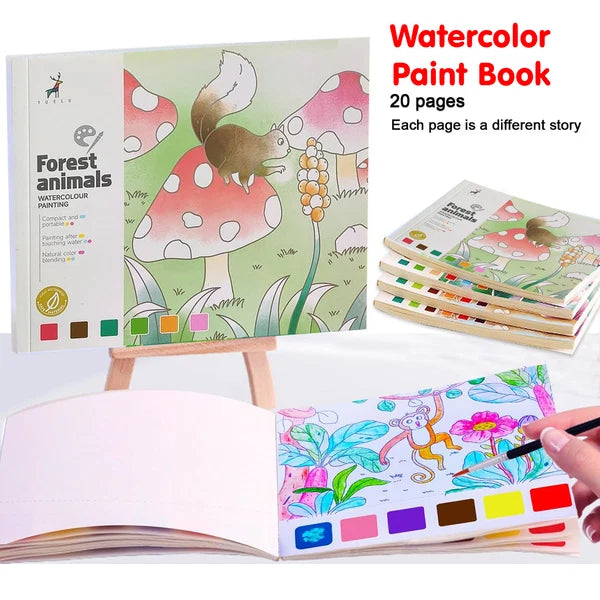 Kidology 20 Pages Forest Animals Water Color Book for Kids