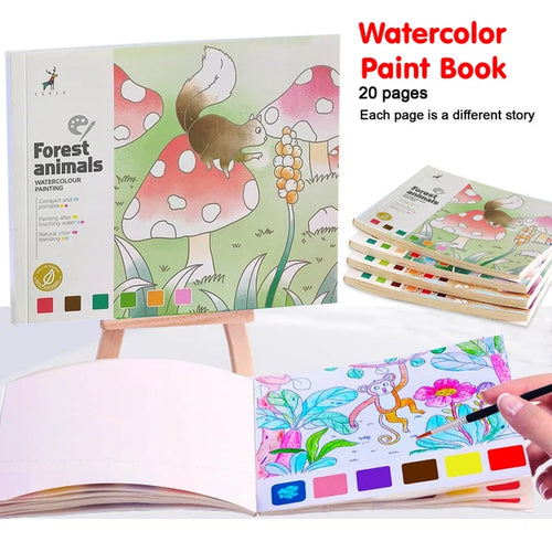 Kidology 20 Pages Forest Animals Water Color Book for Kids