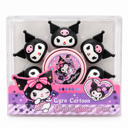 Gyro kuromi Fidget Spinner Highlighter Pen for Kids | Multi-Tip Colour Marker | Fun School Stationery
