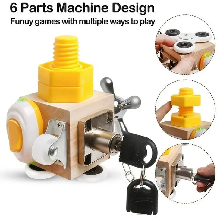 Kidology Busy Cube Wooden Activity Fidget Toy