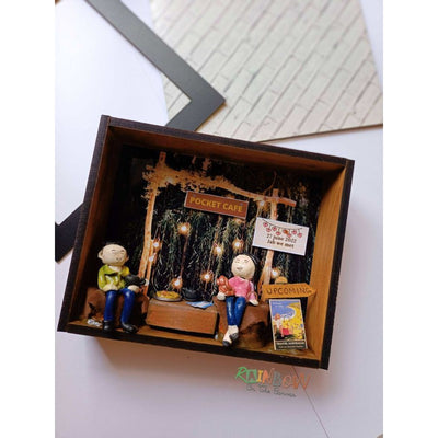 Restaurant Cafe Romantic Personalised Couple Miniature Shadow Box Frame (COD Not Available)