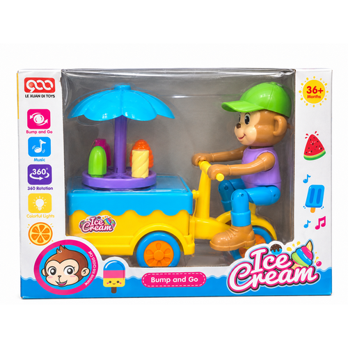 Musical Ice Cream Monkey Toy for Kids | Musical Sound & Fun Interactive Toy | Cute Cartoon Toy- Yellow