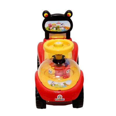 Educational Rideon Baby Car with 4 Toys on Front in Transparent ABS Material - PP - 801 E Red